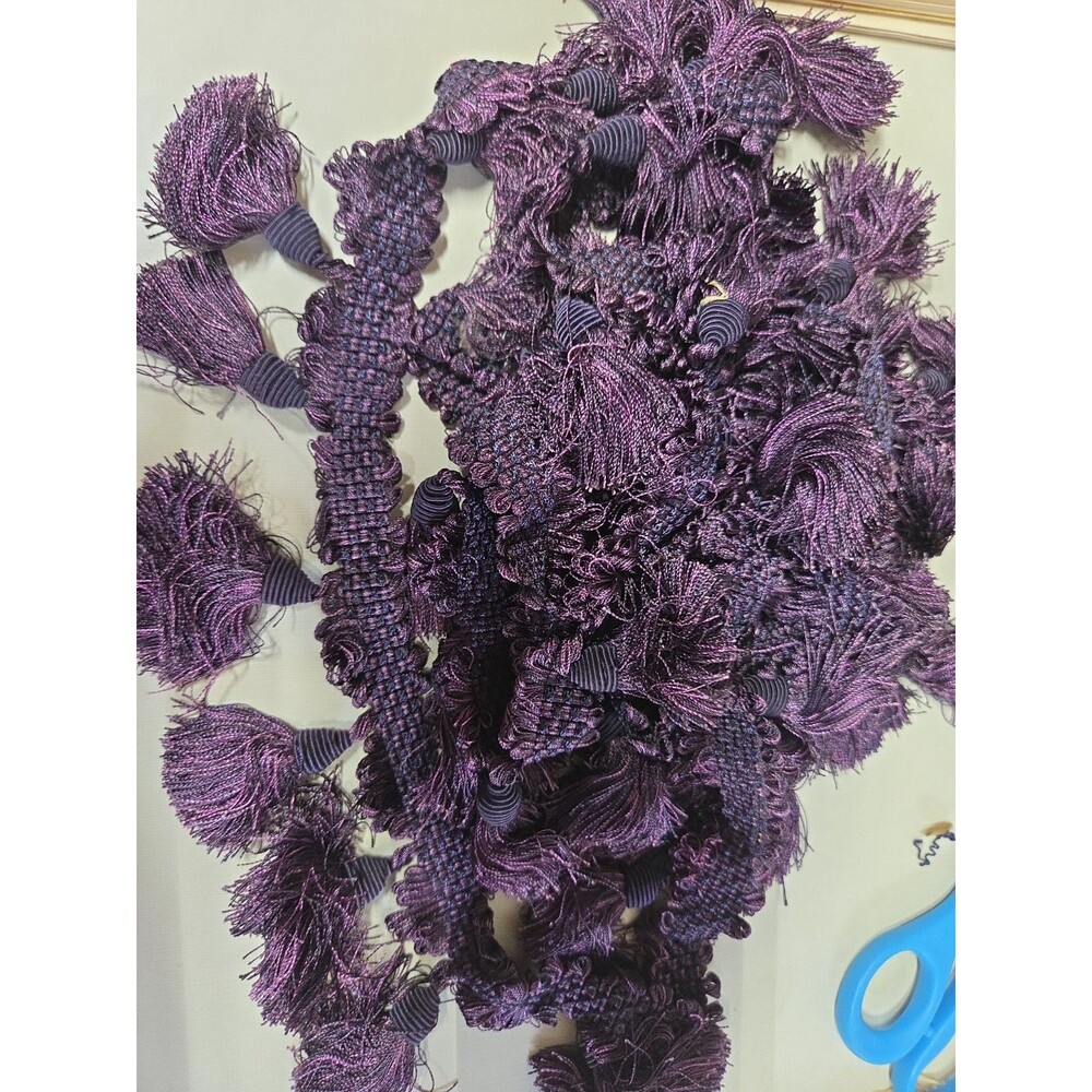 2 1/2 Yards Purple With tassles Trim